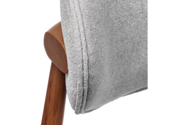 Стул Lucas 3 серый букле с ножками цвета орех в Каменске-Уральском