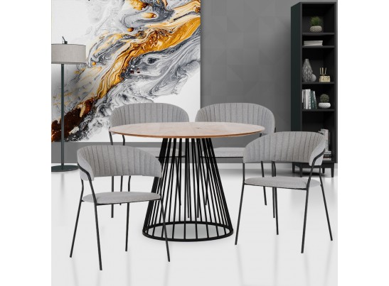 Стул Turin светло-серая рогожка с чёрными ножками в Каменске-Уральском