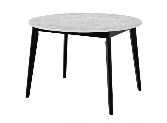 Стол Oslo круглый 110-140см, Бетон лайт, чёрный в Каменске-Уральском