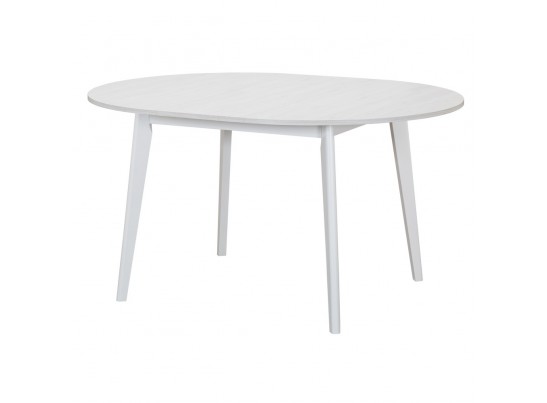Стол Oslo круглый раскладной 110-140x110x76см, Сосна Рандерс структурное, белый в Каменске-Уральском