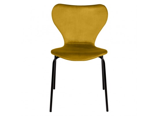 Стул Seven Style горчичный велюр с чёрными ножками в Каменске-Уральском