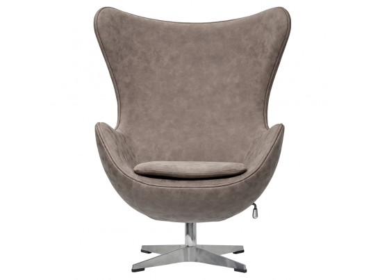 Кресло EGG CHAIR бледно-коричневый матовый с эффектом состаренная кожа в Каменске-Уральском