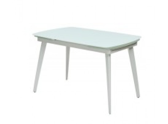 Стол BIANCO раздвижной 120-180x80x76см, белый мрамор матовый, керамика, белый каркас в Каменске-Уральском