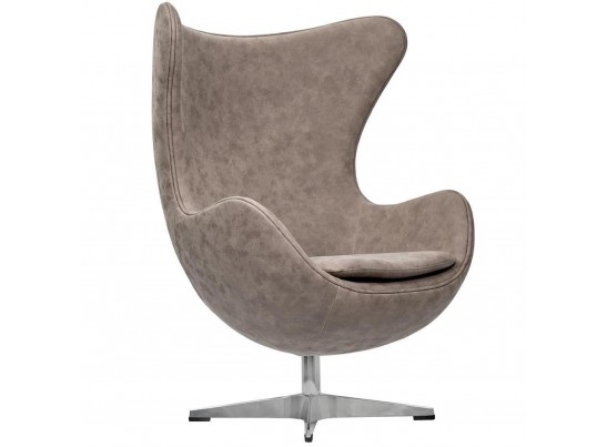 Кресло EGG CHAIR бледно-коричневый матовый с эффектом состаренная кожа в Каменске-Уральском