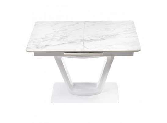 Стол Flame раскладной 116-155x80x76см, керамогранит белый мрамор, белый в Каменске-Уральском