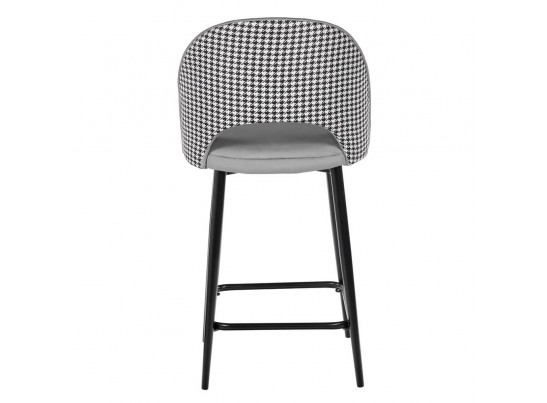 Стул полубарный Leo тёмно-серый с жаккардом, с поворотным механизмом в Каменске-Уральском