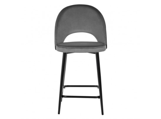 Стул полубарный Leo тёмно-серый с жаккардом, с поворотным механизмом в Каменске-Уральском