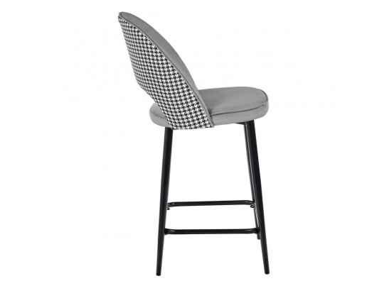 Стул полубарный Leo тёмно-серый с жаккардом, с поворотным механизмом в Каменске-Уральском