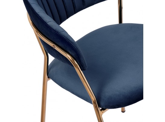 Комплект из 4-х стульев Turin синий с золотыми ножками в Каменске-Уральском