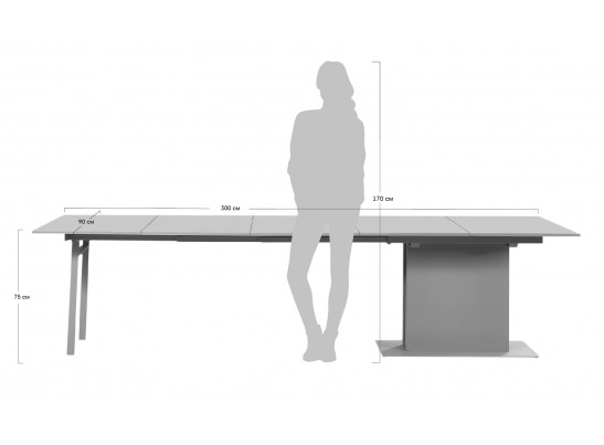 Стол раздвижной LUNGO белый в Каменске-Уральском