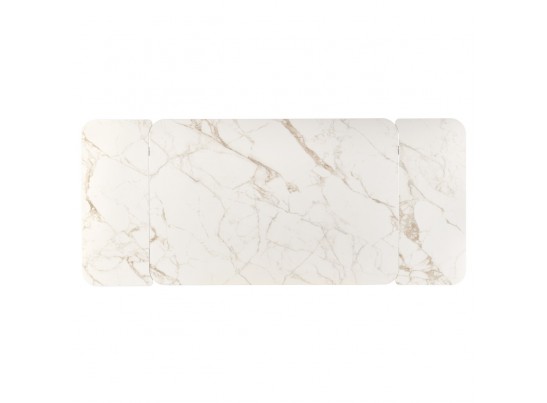 Стол Vito раскладной 120-184x80x75см, керамогранит белый мрамор, белый в Каменске-Уральском