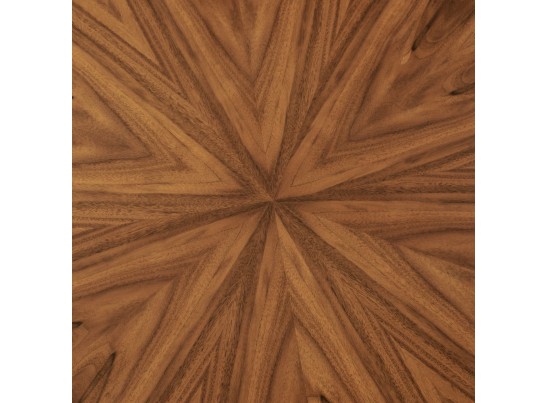 Стол Liverpool диам.110см, шпон орех лучевой набор, с хромированными ножками в Каменске-Уральском