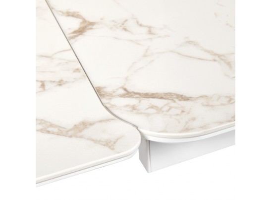 Стол Vito раскладной 120-184x80x75см, керамогранит белый мрамор, белый в Каменске-Уральском