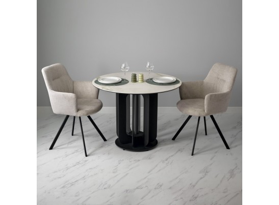 Стол Korfu диам.100см, керамогранит светлый мрамор в Каменске-Уральском