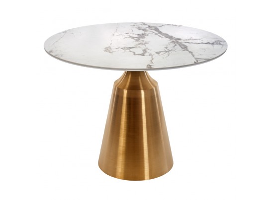 Стол Yoda диам.100см, керамогранит белый мрамор в Каменске-Уральском