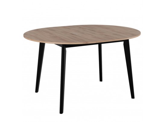 Стол Oslo круглый 110-140см, Дуб Навара, чёрный в Каменске-Уральском