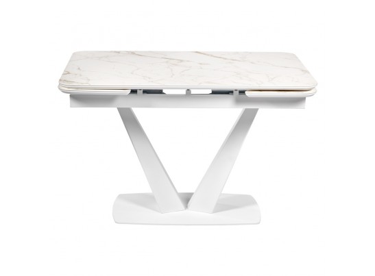 Стол Vito раскладной 120-184x80x75см, керамогранит белый мрамор, белый в Каменске-Уральском