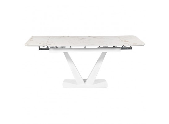 Стол Vito раскладной 120-184x80x75см, керамогранит белый мрамор, белый в Каменске-Уральском