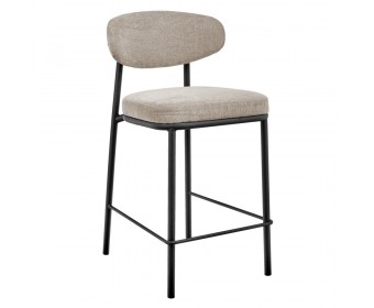 Стул полубарный Lucas 2 латте шенилл с чёрными ножками
