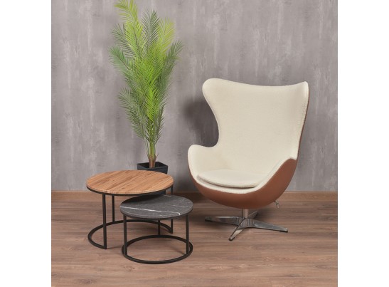 Кресло EGG STYLE CHAIR коричневый, экокожа в Каменске-Уральском