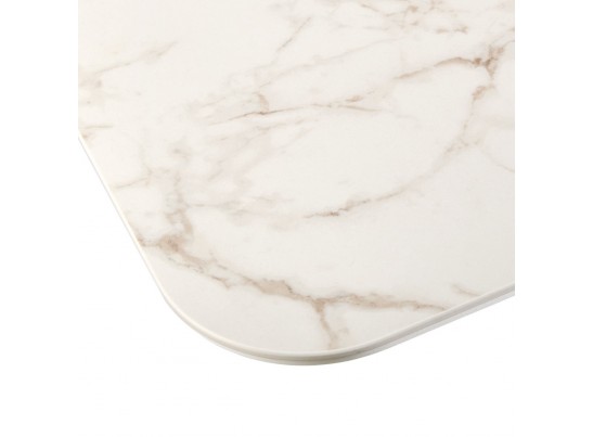 Стол Vito раскладной 120-184x80x75см, керамогранит белый мрамор, белый в Каменске-Уральском