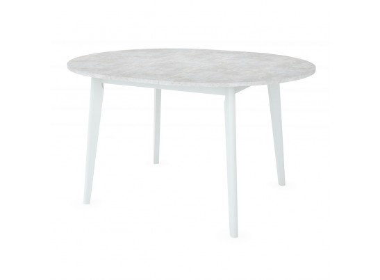 Стол Oslo круглый раскладной 110-140x110x75см, Бетон лайт, белый в Каменске-Уральском
