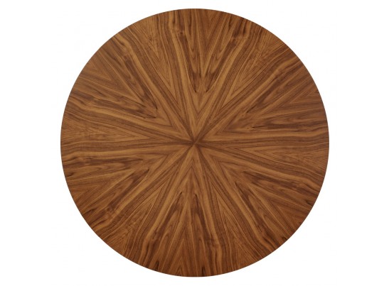 Стол Liverpool диам.110см, шпон орех лучевой набор, с хромированными ножками в Каменске-Уральском