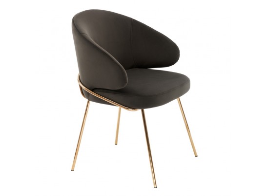 Стул-полукресло Emil графит с золотыми ножками в Каменске-Уральском