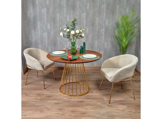 Стул-полукресло Martin миндальный шенилл с золотыми ножками в Каменске-Уральском