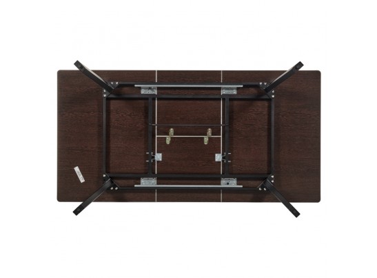 Стол Dublin раскладной 120-160х80х75 серый мрамор с чёрными ножками в Каменске-Уральском