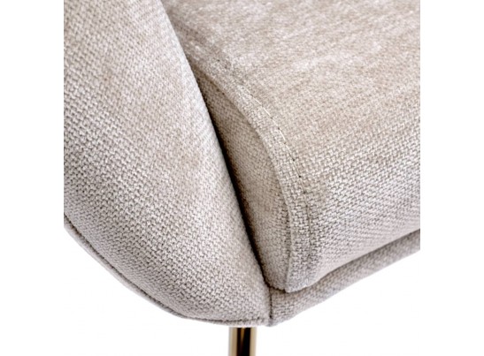Стул-полукресло Martin миндальный шенилл с золотыми ножками в Каменске-Уральском