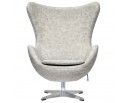 Кресло EGG CHAIR светло-серый матовый с эффектом состаренная кожа в Каменске-Уральском