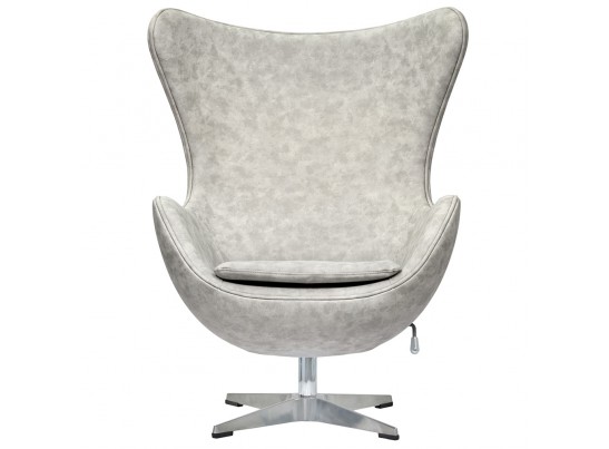 Кресло EGG CHAIR светло-серый матовый с эффектом состаренная кожа в Каменске-Уральском