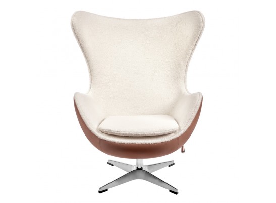 Кресло EGG STYLE CHAIR коричневый, экокожа в Каменске-Уральском