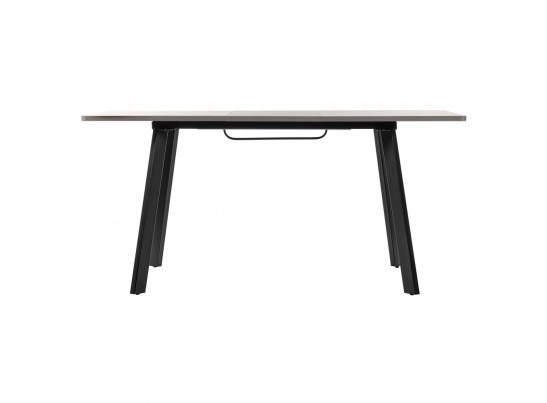 Стол Dublin раскладной 120-160х80х75 серый мрамор с чёрными ножками в Каменске-Уральском