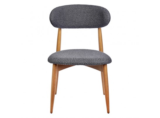 Стул Lucas тёмно-серый букле с ножками цвета орех в Каменске-Уральском