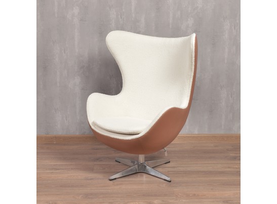 Кресло EGG STYLE CHAIR коричневый, экокожа в Каменске-Уральском
