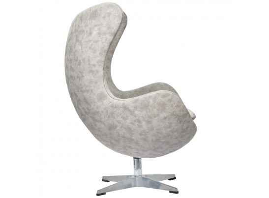 Кресло EGG CHAIR светло-серый матовый с эффектом состаренная кожа в Каменске-Уральском