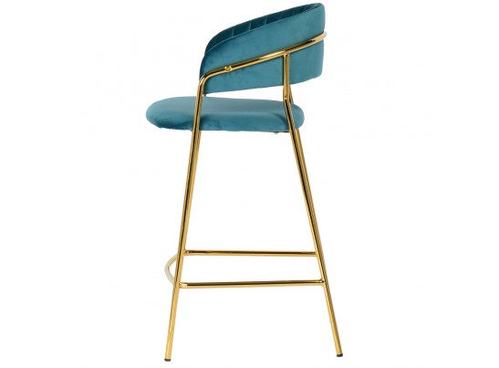 Стул полубарный Turin бирюзовый с золотыми ножками в Каменске-Уральском