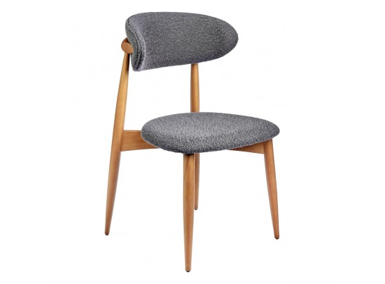 Стул Lucas тёмно-серый букле с ножками цвета орех в Каменске-Уральском