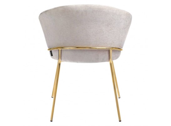 Стул-полукресло Martin миндальный шенилл с золотыми ножками в Каменске-Уральском