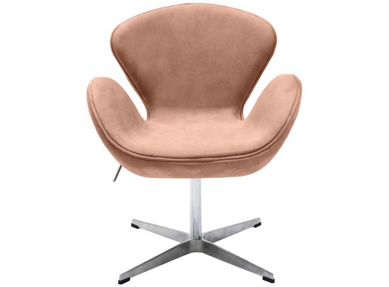 Кресло SWAN CHAIR пыльно-розовый, искусственная замша в Каменске-Уральском