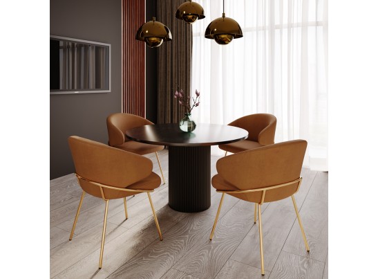 Стул-полукресло Emil графит с золотыми ножками в Каменске-Уральском