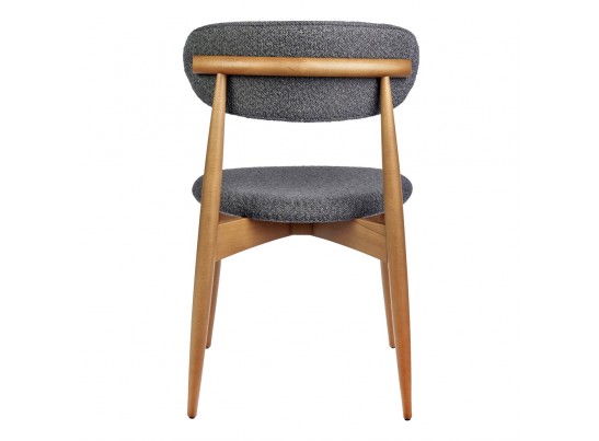 Стул Lucas тёмно-серый букле с ножками цвета орех в Каменске-Уральском