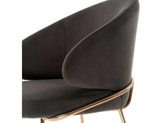 Стул-полукресло Emil графит с золотыми ножками в Каменске-Уральском