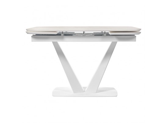 Стол Vito раскладной 120-184x80x75см, керамогранит белый мрамор, белый в Каменске-Уральском