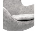 Кресло EGG CHAIR светло-серый матовый с эффектом состаренная кожа в Каменске-Уральском
