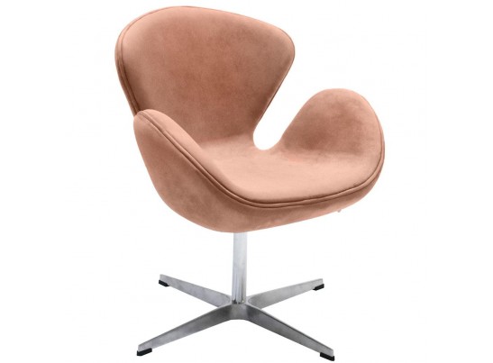 Кресло SWAN CHAIR пыльно-розовый, искусственная замша в Каменске-Уральском
