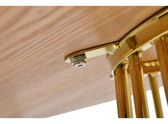 Стол Liverpool диам.110см, орех с золотистыми ножками в Каменске-Уральском