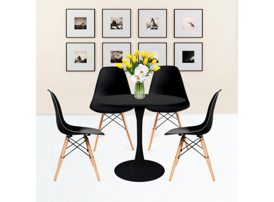 Комплект из 4-х стульев Eames чёрный в Каменске-Уральском